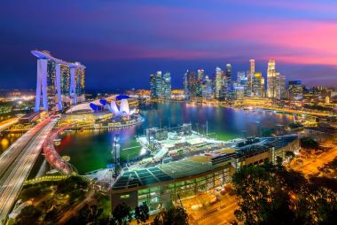 滨海湾金沙酒店、新加坡夜景、商业区                                                                                                                                                                                                                                                                                                                                     