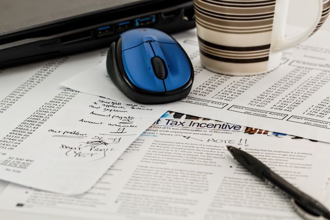  Tax, accounting, finance, paperwork, pen, mouse, mug