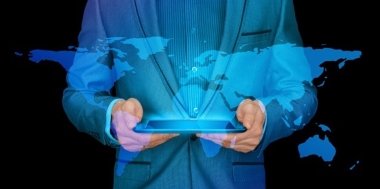 Map, cyber, businessman, tablet, digital