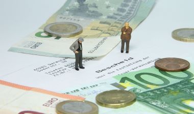 Money, banknote, coins, miniature figures, euro, finance, tax
