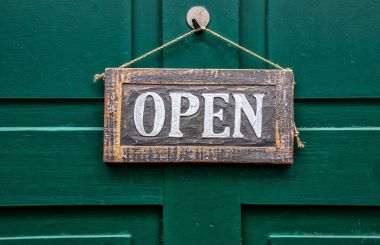 Open sign, open, notice, wood, welcome, entry