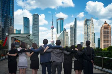 Business team in shanghai city.
