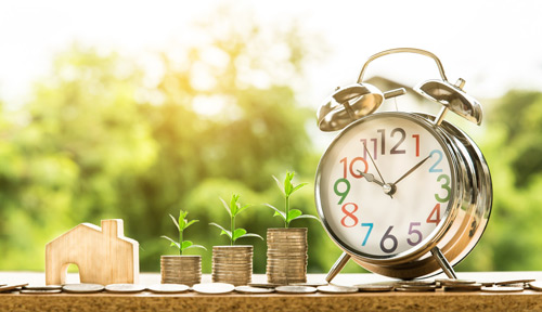 clock,coins,mini wooden house toy,startup