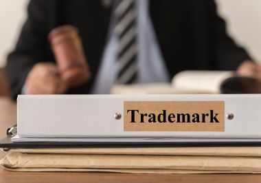 a photo of judging trademark by law.