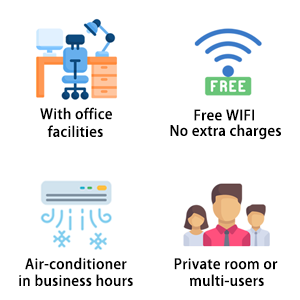 OneStart business centre with office facilities, free WiFi, Air-conditioner in business hours